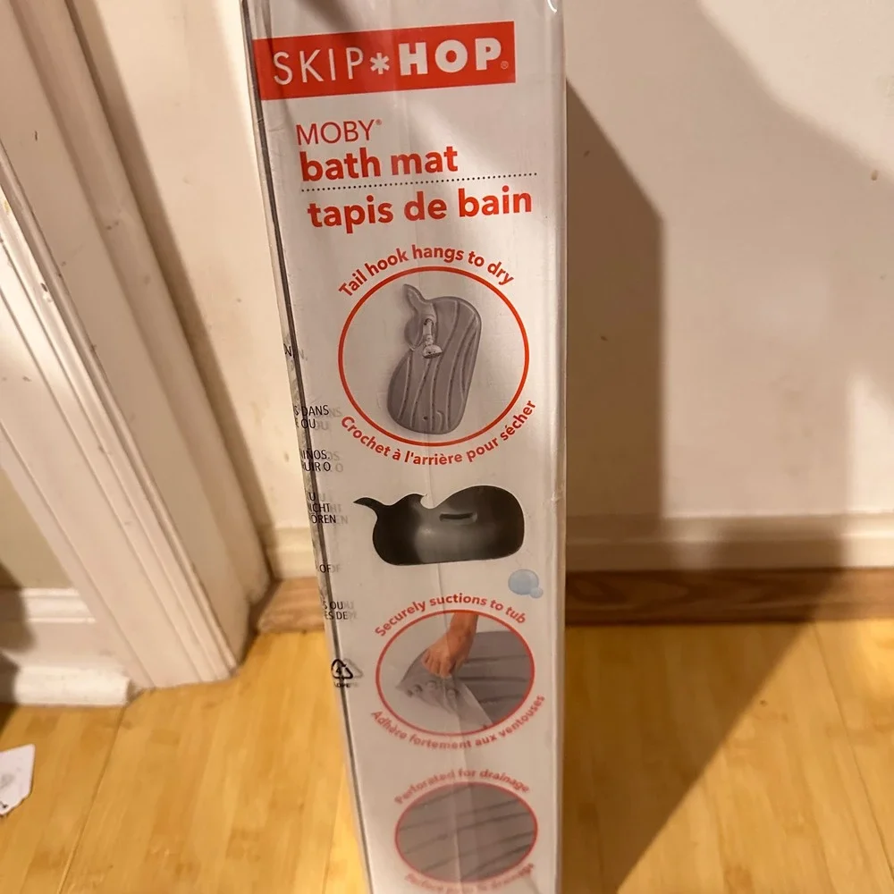 NEW Skip Hop Moby Bath Mat Grey Whale Non-Slip Baby Toddler Tub Mat 235675